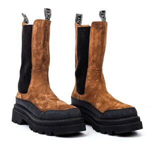 Voile Blanche Women Chelsea Brown Suede Platform Slip-on Boots size 6US EUR37